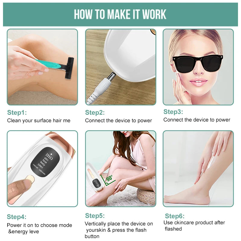 PAKISS Premium Household IPL Hair Removal Epilator ABS Material Safe & Effective 3-Day Fast Shipping From US Warehouse