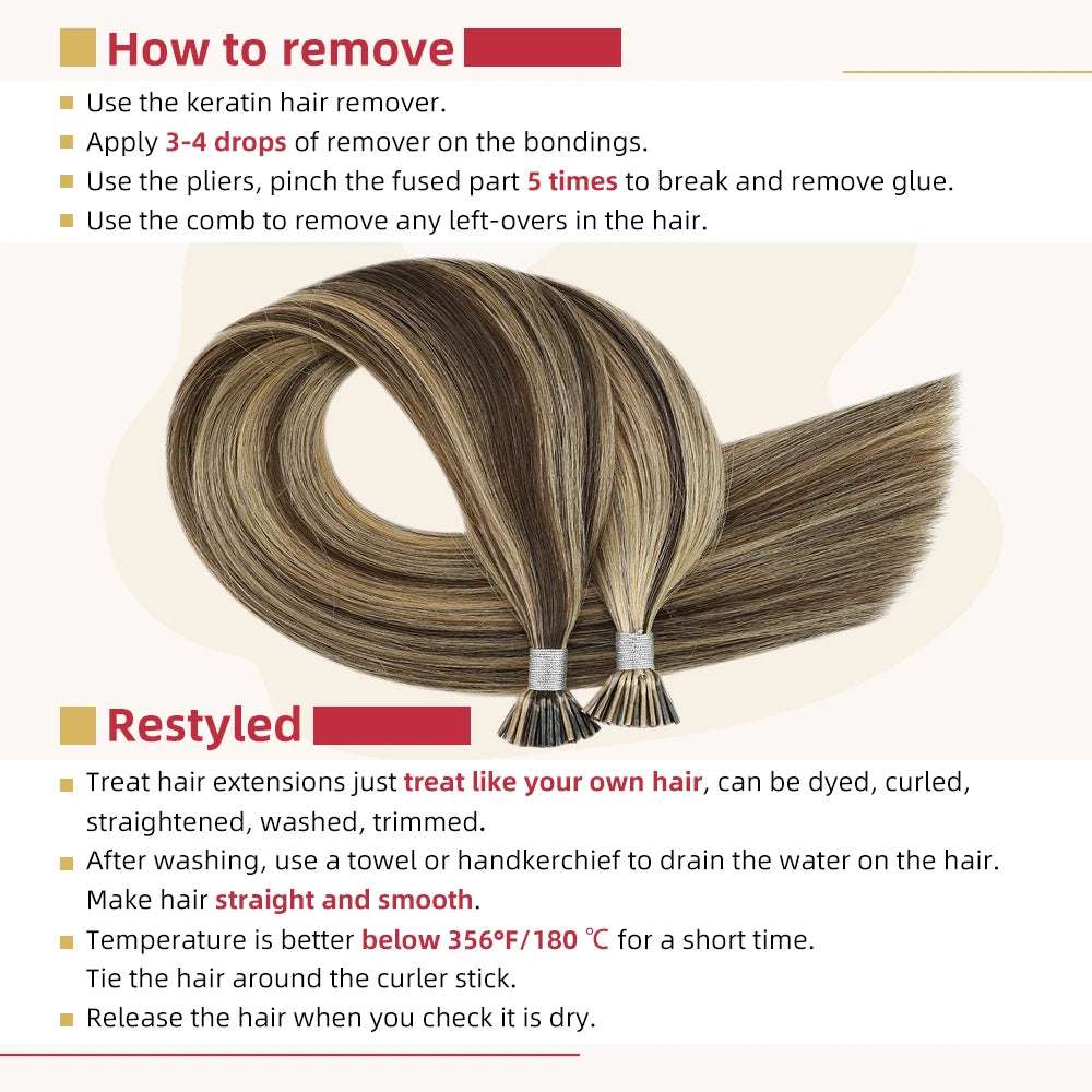 Moresoo Itip Hair Extensions Natural Straight Machine Remy 100% Real Human Hair Italy Keratin Fusion Stick Tipped Extensions