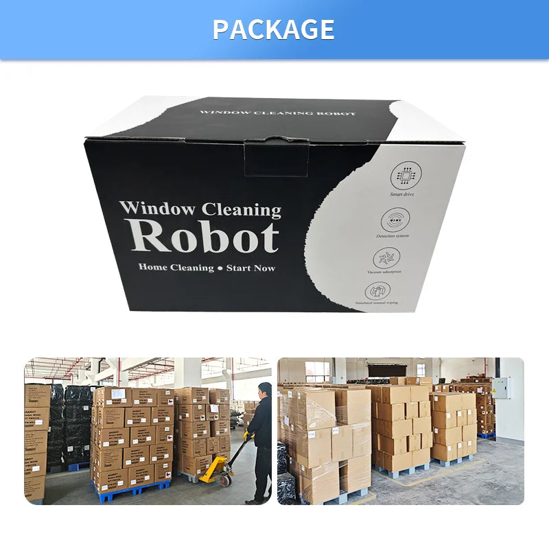 Electric Window Cleaner Robot Rotated Wheels Wiping Anti-Drop Technology Eco-Friendly Lithium Battery Fashionable Home Appliance