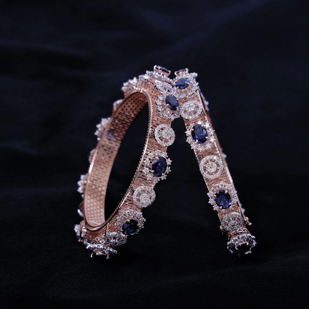 14K Rose Gold 10.74 CT Oval Cut Diamond Pacheli Bangle Natural HI Color SI Clarity Rhodium Plated Elegant Timeless Luxury