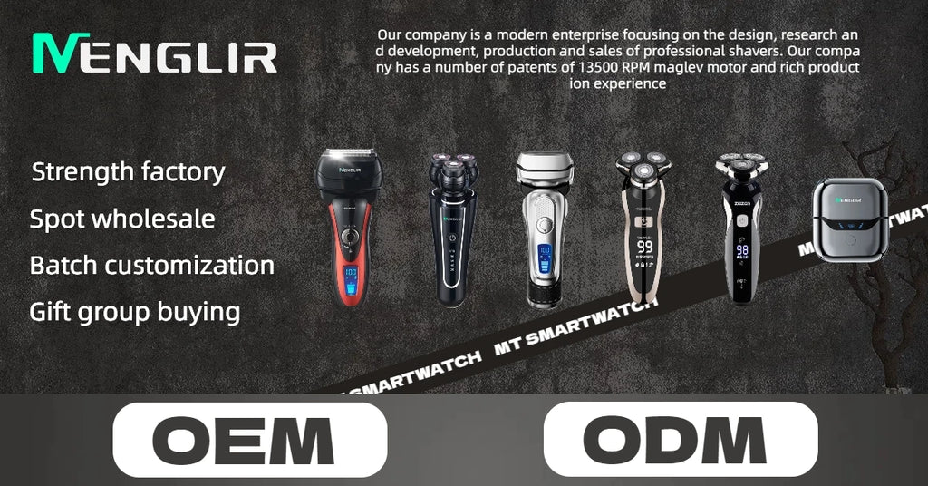 MENGLI RQ9001 Men's 4D Multifunctional Rotary Electric Shaver USB Rechargeable Triple Blade Waterproof IPX5 Face Shaving