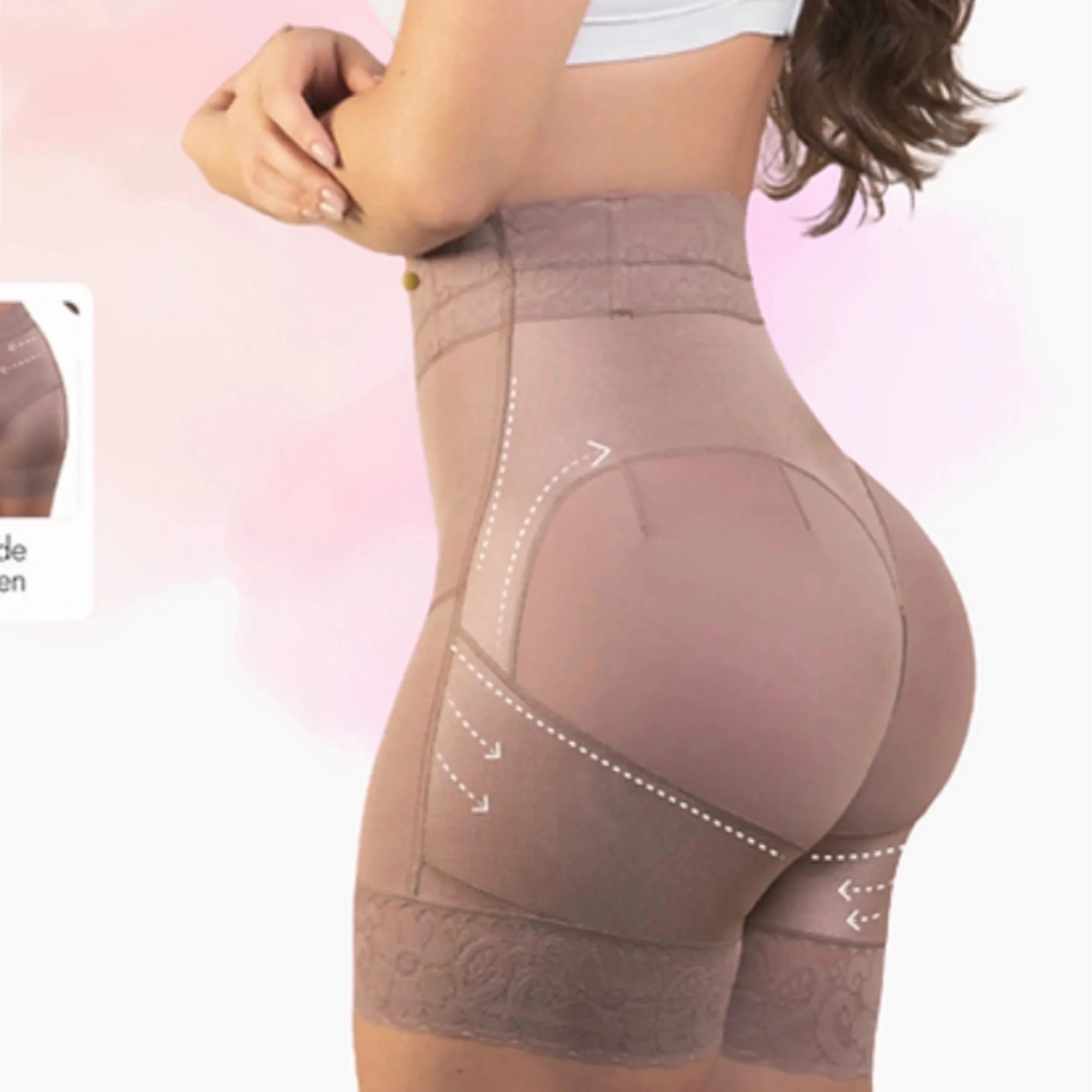 Shorts Levanta Cola Plus Size High Waist Seamless Body Shaper Shorts Tummy Control Panties Butt Lifter Shapewear Girdle Pants