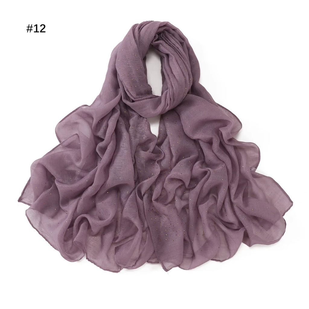Zifeng OME Travel Photo Art Pure Color Full Star Hot Diamond Cotton Linen Monochrome Cape Scarves & Shawls