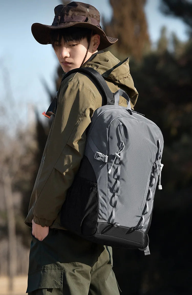 Men Women Lightweight Wear-resistant Hiking Backpack Polyester Lining Outdoor Sports Climbing Daypack Short-distance Travel