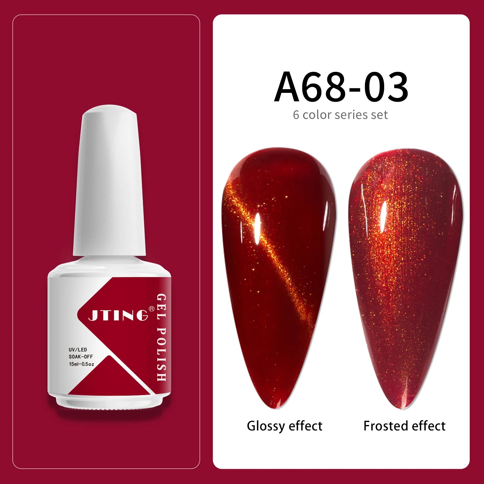 JTING Wholesale Supply Natural Vegan Nail Gel Polish Oem 6colors Soak off Uv Gel Nail Polish Custom Private Label Gel Polish