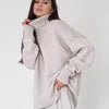 Women's Unique Design Oversized High Neck Sweater for Winter Casual Style with Logo on Back