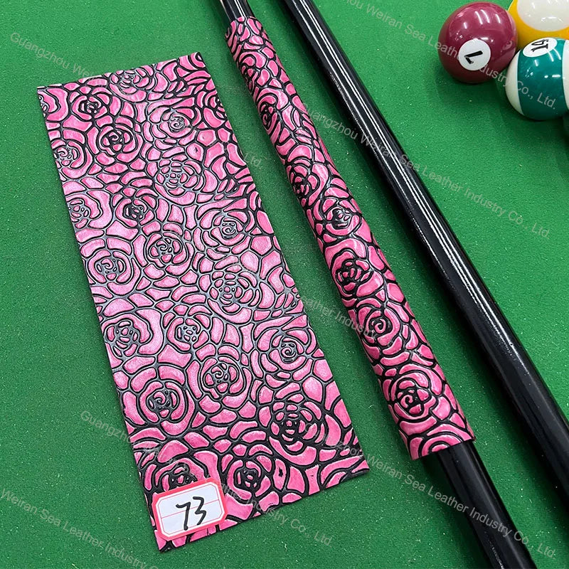 Genuine Cow Skin Pool Billiards Cue Grips Non-Slip Protective Sleeve Wrap with Different Print Pattern Genuine Leather Club Wrap