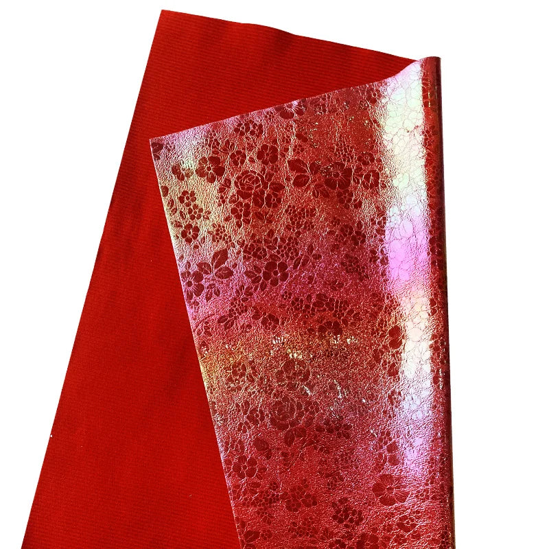 0.6mm Magic PU Leather Flower Printing Faux Leather Waterproof Smooth Material for Bag Sofa Decorations