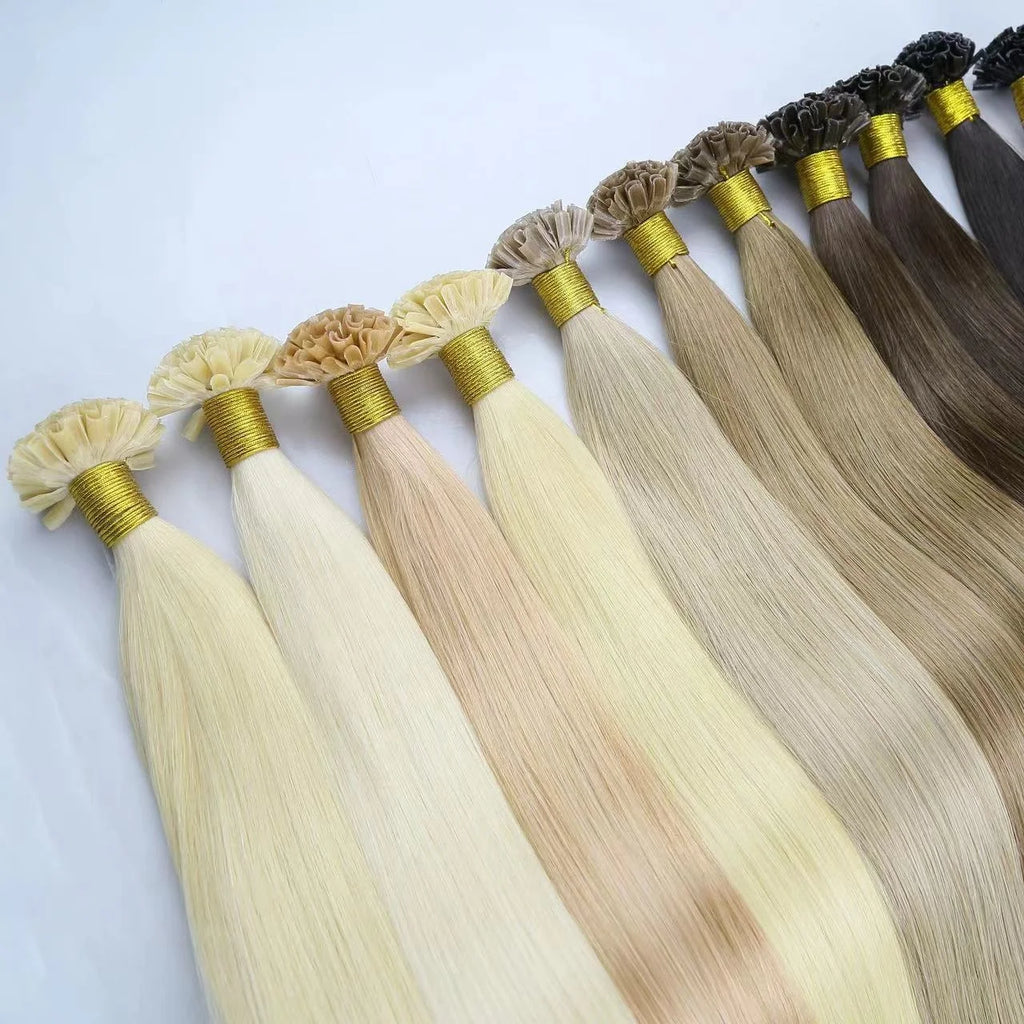 Factory Supply U Tip Hair Extensions 100% Natural Virgin Raw Hairs Customized Color U Tip Human Hair Extensions
