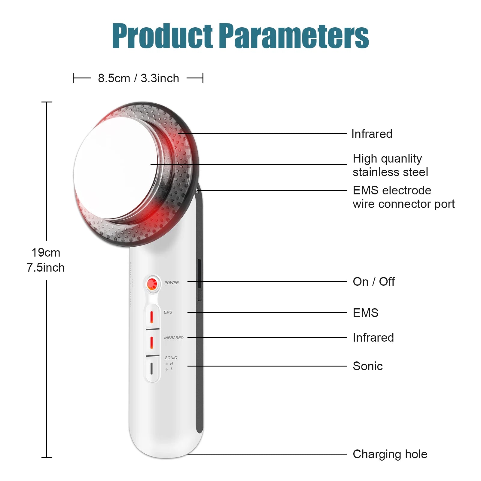 6 IN 1 Body Shape Massager EMS ultrasonic Slimming Gel Cream Infrared 1Mhz Ultrasound Cavitation Fat Burner Bar Weight Loss Tool