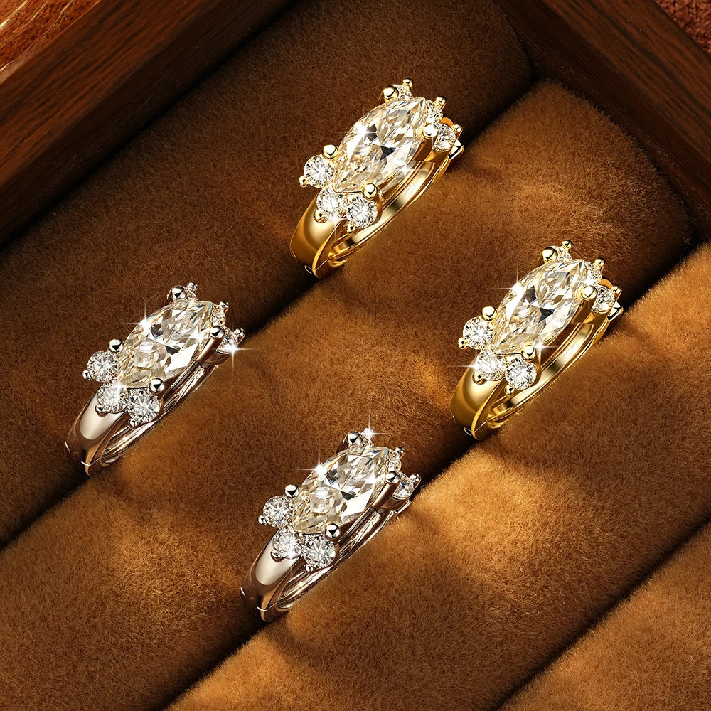 Wholesale Luxury Delicate Hoop Earrings with 14K Gold Filled Featuring 2.2mm Round Moissanite Earrings Marquise Zircon Certified