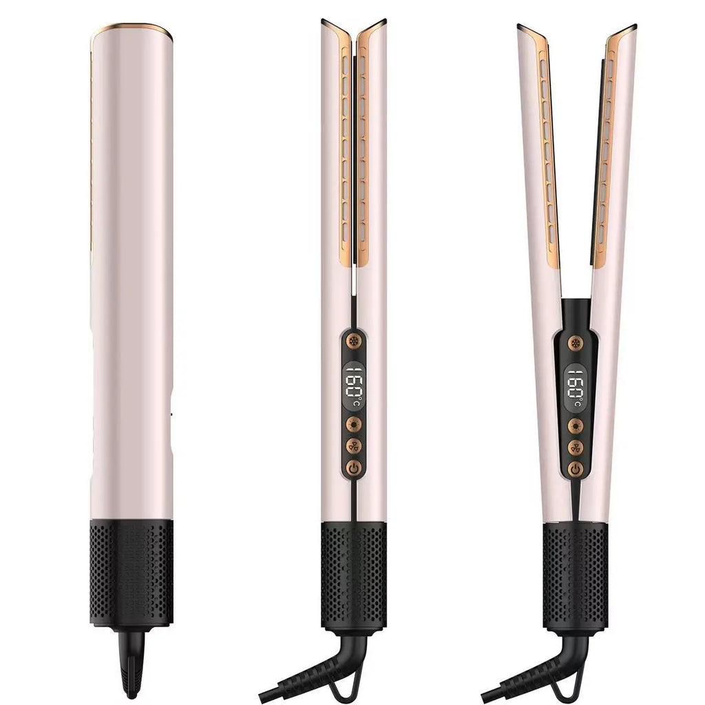 2 in 1 Multi Hair Styler Wet to Dry Fast Airflow Hair Straightener LED Display Electric Ceramic Plate for Household Use HT01