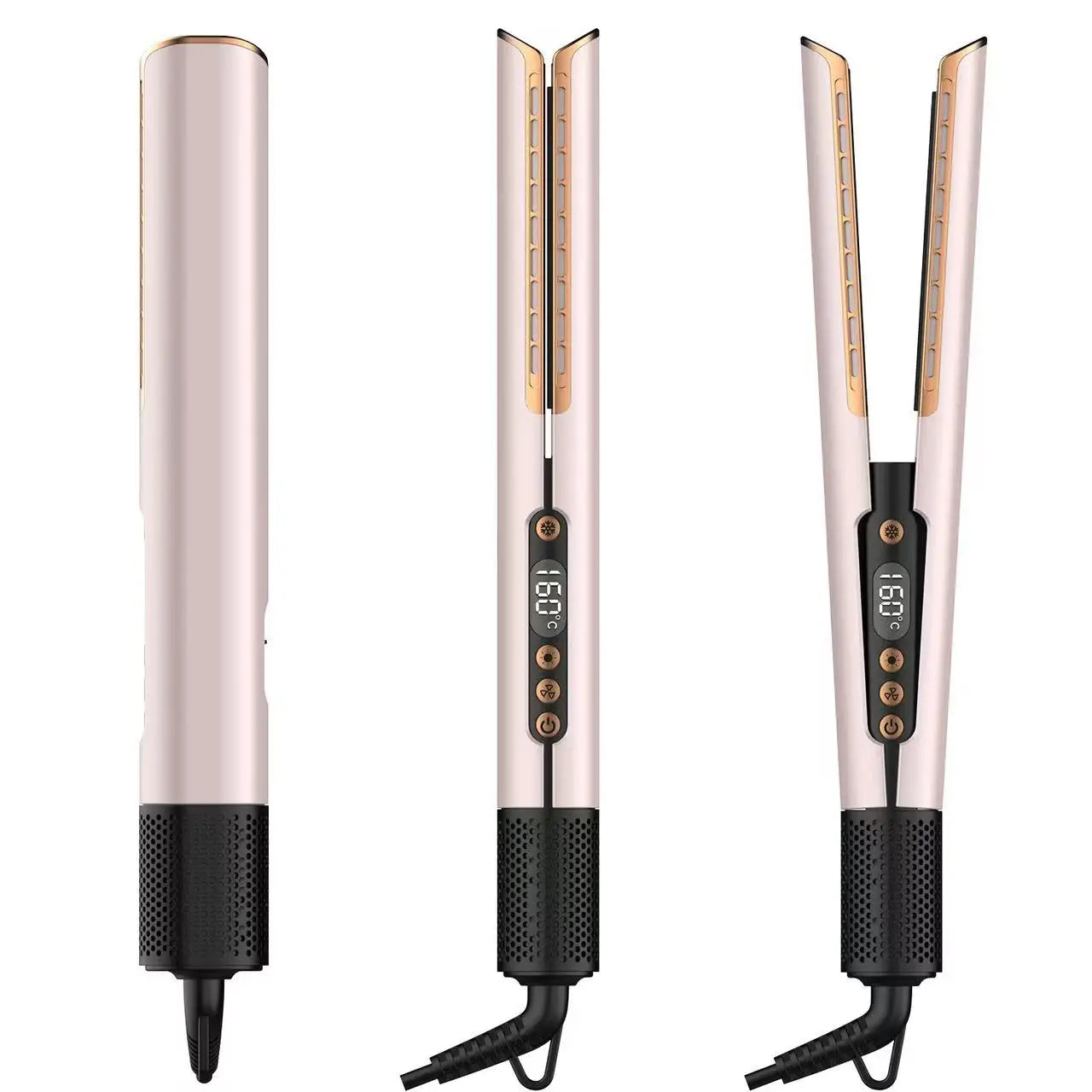2 in 1 Multi Hair Styler Wet to Dry Fast Airflow Hair Straightener LED Display Electric Ceramic Plate for Household Use HT01