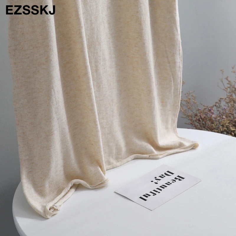 Ezsskj Spring summer 2020 Woman Knitted Tank Dress Casual Long Camisole Vest dress Women Loose  cashmere maix a-line dress