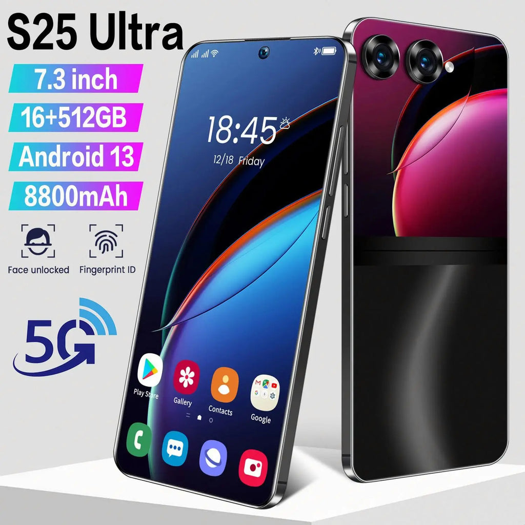 New Original S25 Ultra 7.3inch Cell Phone 5G Unlocked Stylus 16GB +1TB Big Screen Store Gaming Android13 AI Mobile Phones