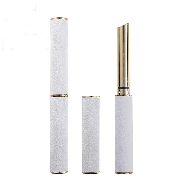 10pcs/lot Long White Tube Lipstick Tube Top Grade Lip Balm Sub Package DIY Empty High-end Bamboo Lipstick Container