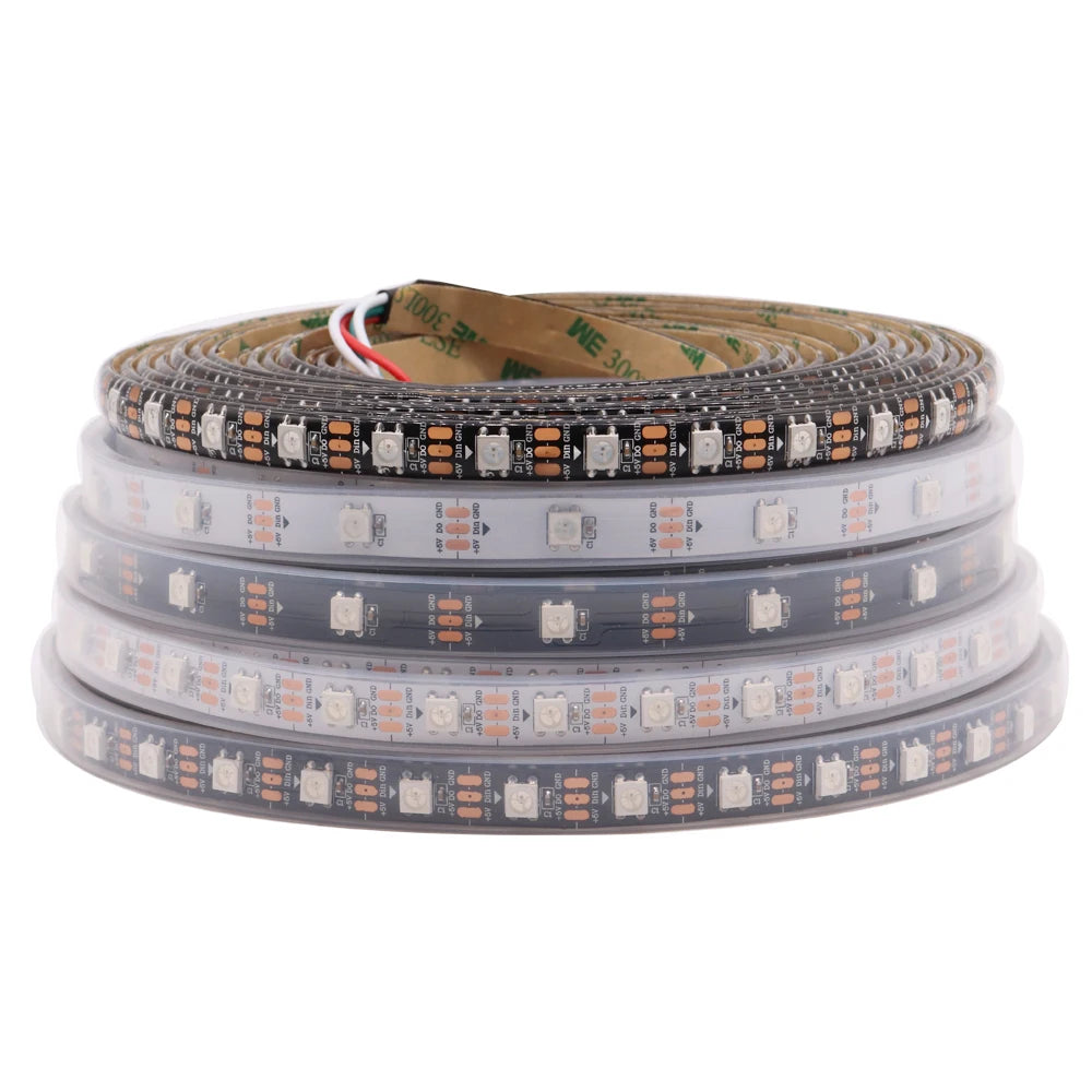 WS2812B WS2811 WS2813 WS2815 30/60/144pixels/leds/m 5050 RGB LED Strip WS2812 Individually Addressable Tape Light DC5V DC12V