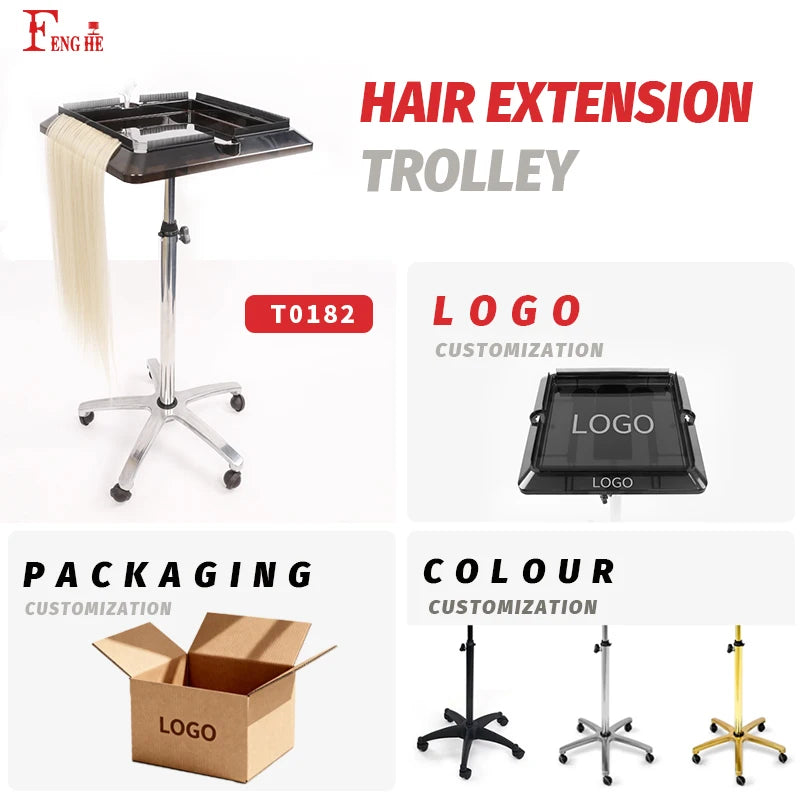 T0182 Chinese Supplier Modern Barber Trolley Professional Hair Extension Trolley for Salon Furniture