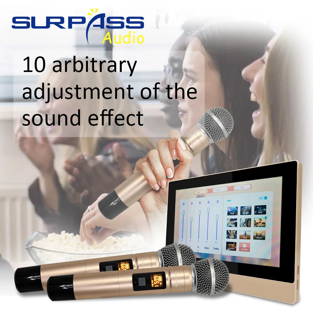 PW7820K+CR620 in Wall Amplifier With PA Ceiling Speaker Set Wireless Microphone Karaoke Stereo Home Theatre System