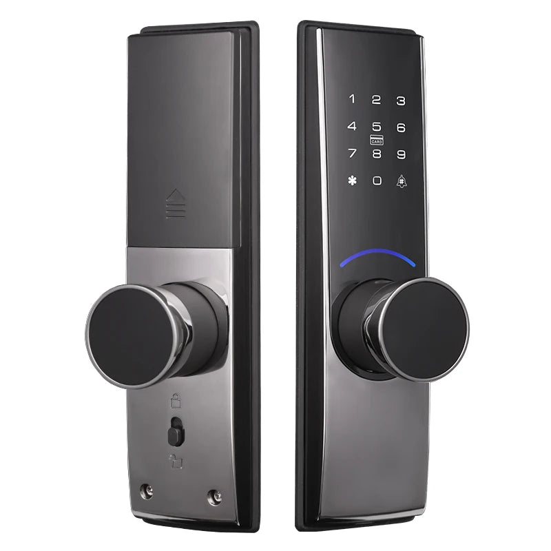 Fingerprint Digital Password  Wood Lock Mobile Phone APP Function  Wifi Storage Smart Door Lock