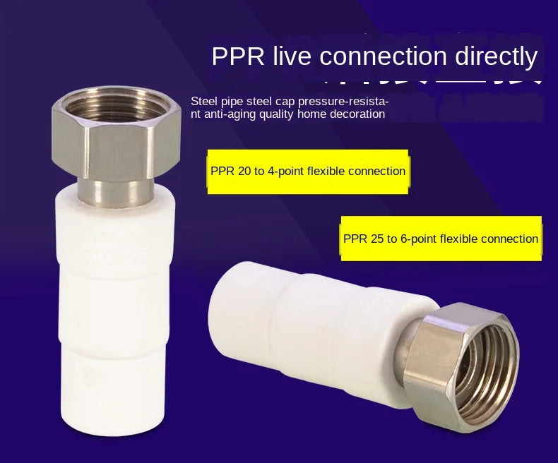 Pipe fittings1/2 inch 3/4 inch ppr water heater dedicated live joint 20x1 / 2 25x3 / 4ppr hot and cold water pipe fittings
