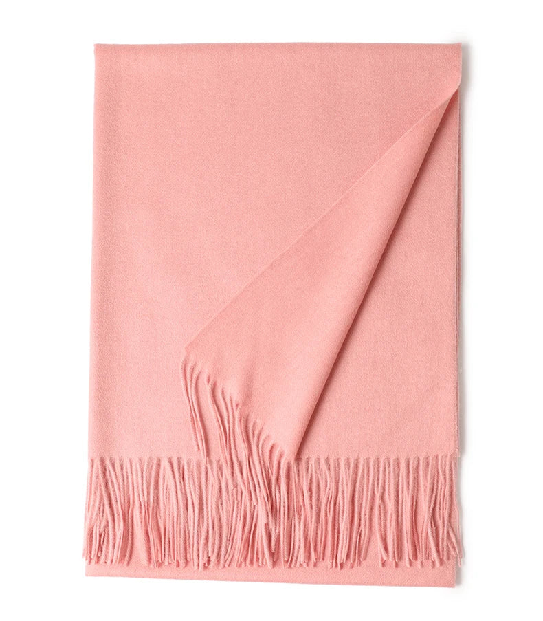 Designer Luxury Fashion Winter Ladies Wool Scarf Stoles Custom Embroidery logo Women Plain Color Wool Scarves Shawl for Women