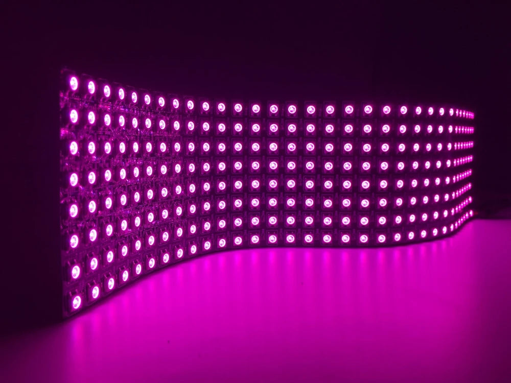 WS2812B LED Digital Flexible Individually Addressable Panel Light WS2812 8*8 16*16 8*32 Pxiels Module Matrix Screen DC5V