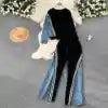 Autumn Winter New Women Sports Style Elegant Contrasting Set Pullover Top Drawstring Pants