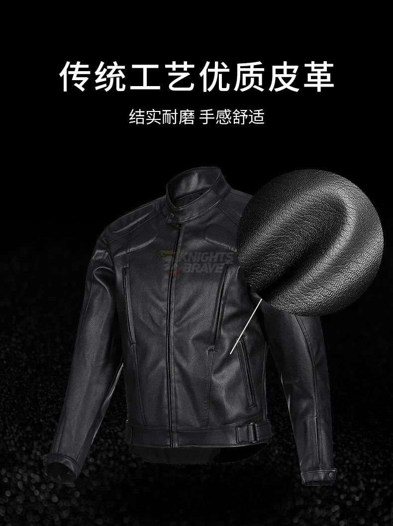GHOST RACING Winter Motorcycle Jacket Leather Chaqueta Moto Men Waterproof Moto Suit Motorbike Riding Jacket Motocross Jacket