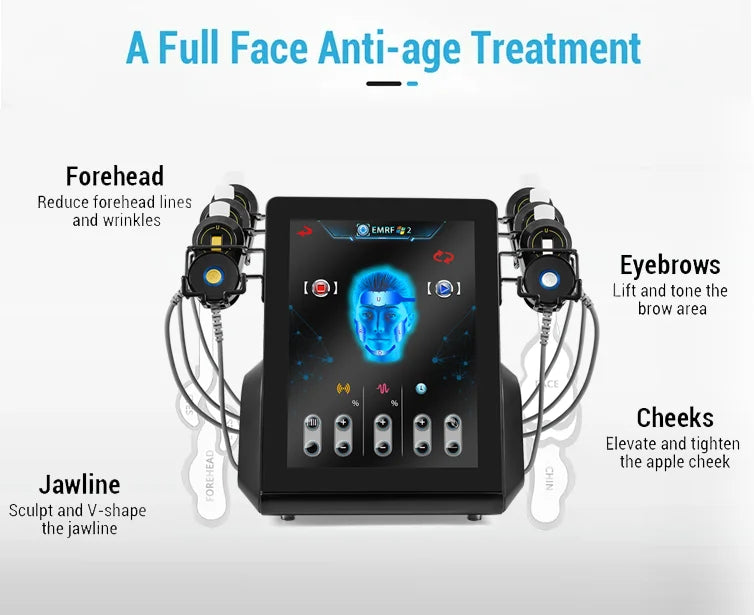 Ems RF Facial Electrostimulation Face Lifting Machine  6 Handles Sculpt Face Pads Massager Device Anti Aging Wrinkles Removal