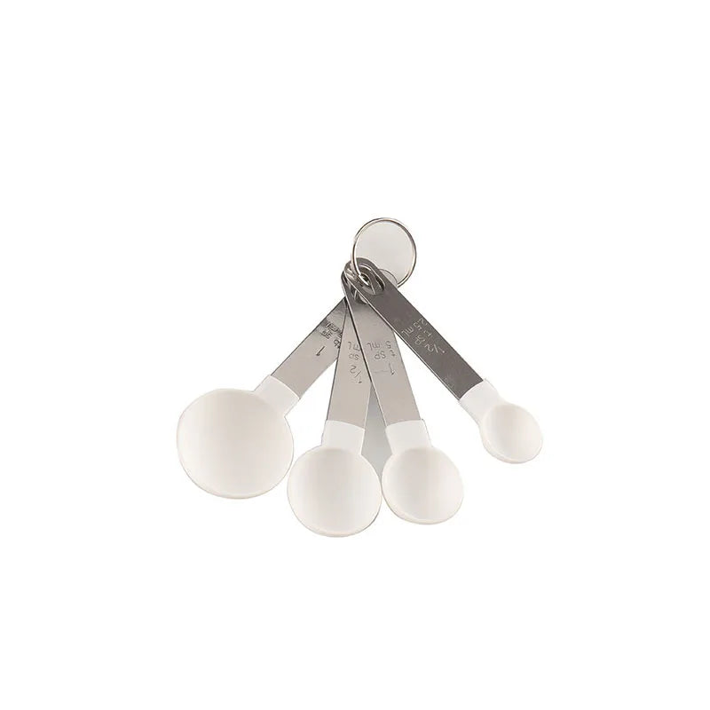 4pcs Kitchen Tools Measuring Spoons cups Set steel handleTeaspoon Coffee Sugar Scoop Cake Baking Cooking Gadgets