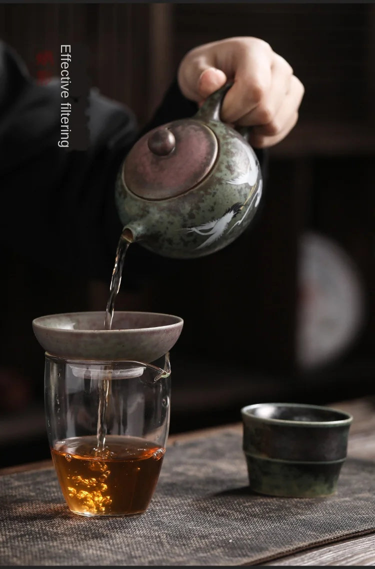 Kiln Baked Revitalizing Filter Tea Strainer Gauze Tea Leaf Filter Ceramic Tea Set Accessories Tea Cup Strainer Tea Pot Strainer