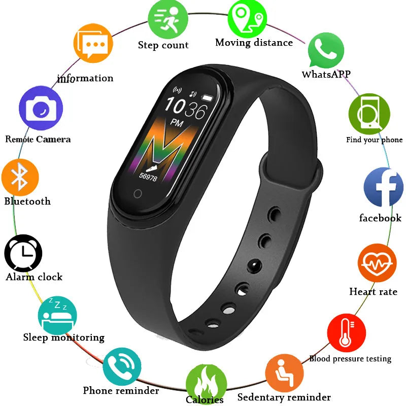 M5  Smart Bracelet Heart Rate Blood Pressure Health Waterproof Wristband Fitness Tracker PK M3 M4 M6 M7 Smart Watch
