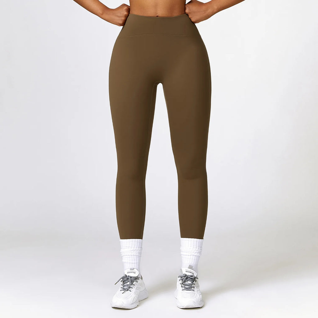 Eco-friendly Recycled Tummy Tuck High Waisted Yoga Pants Nude Lift Buttocks Fitness Pants Running Tight Sweatpants 8359