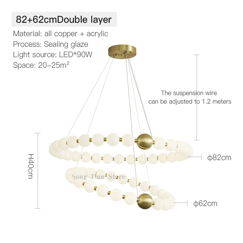 All Copper Post-Modern Household Living Room Chandelier Modern Minimalist Light Luxury Creative Personality Net Red Children’s