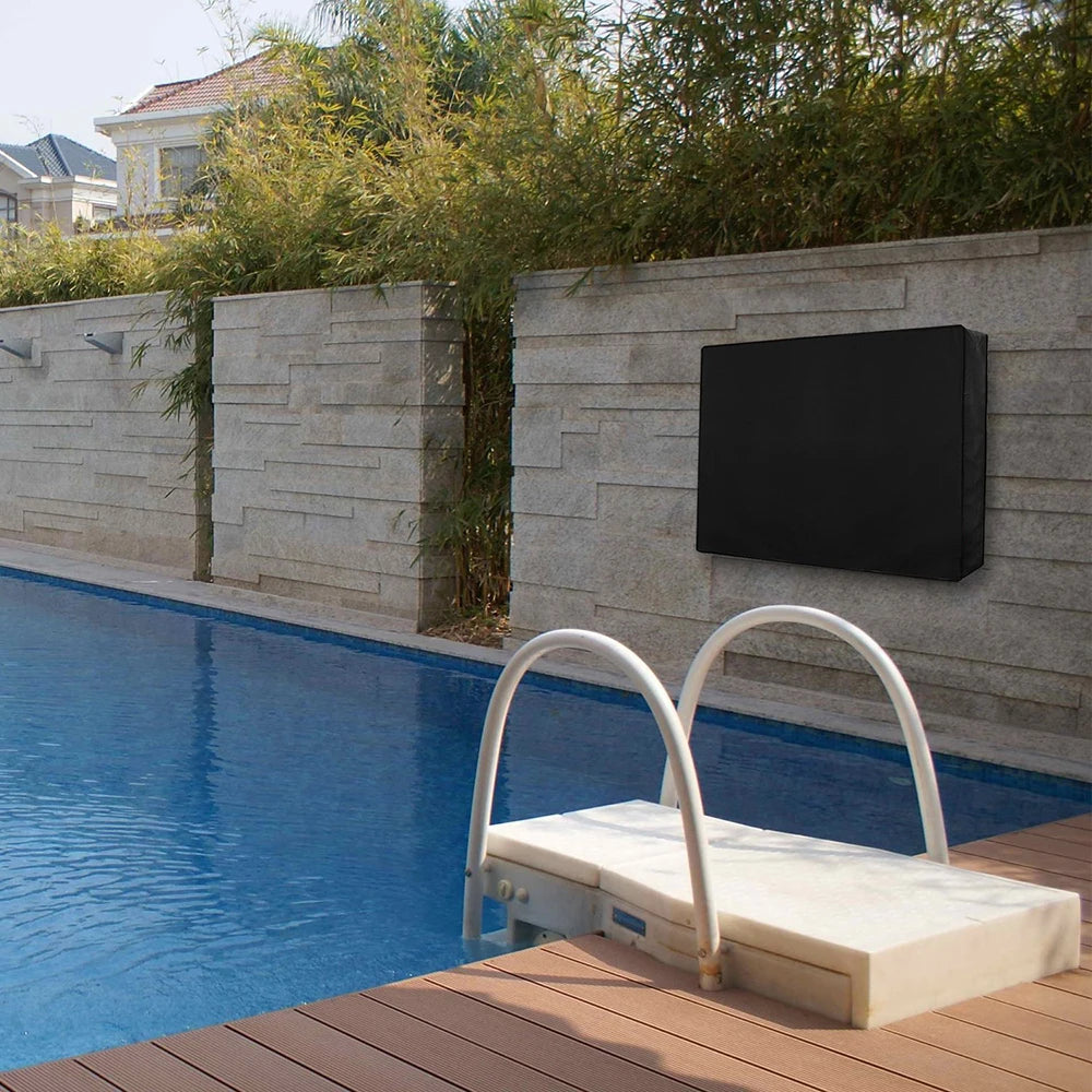 Weatherproof Dust-proof Outdoor TV Cover Beige 70" 75" 40" 46" 50" 55" 60" 65" Protect TV Screen Garden Patio Outdoor TV Cover