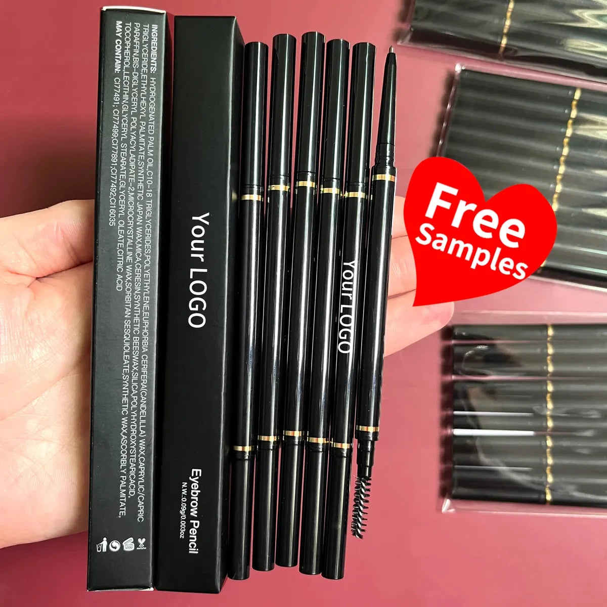 Eye Brow Makeup Custom Your Own logo Vegan Eyebrow Pen Waterproof Long Lasting Wholesale Eyebrow Pencil