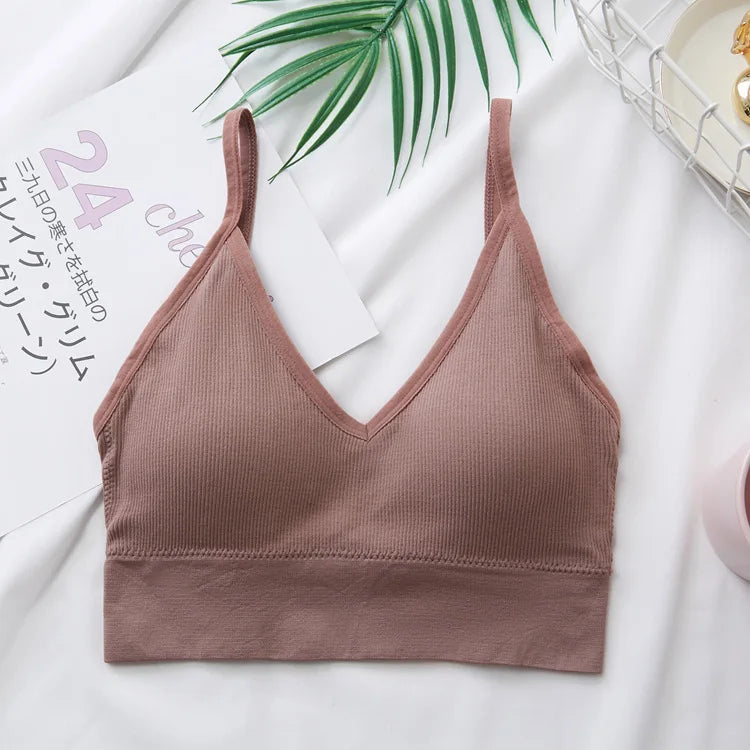 Women Sports Bra Tube Top Push-Up Bra Padded Crop Top Seamless Underwear Female Streetwear Tank Tops Removable Pads Camisole