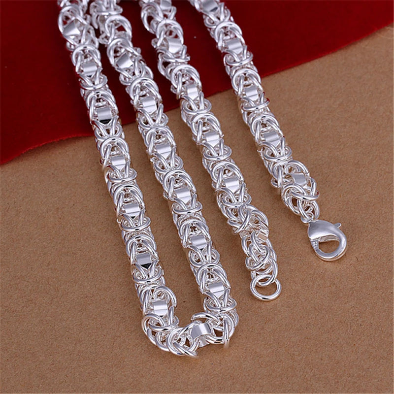 DOTEFFIL 925 Sterling Silver 7mm 20 inches Chain Necklaces For Men Women Fashion Statement Necklace Party Jewelry