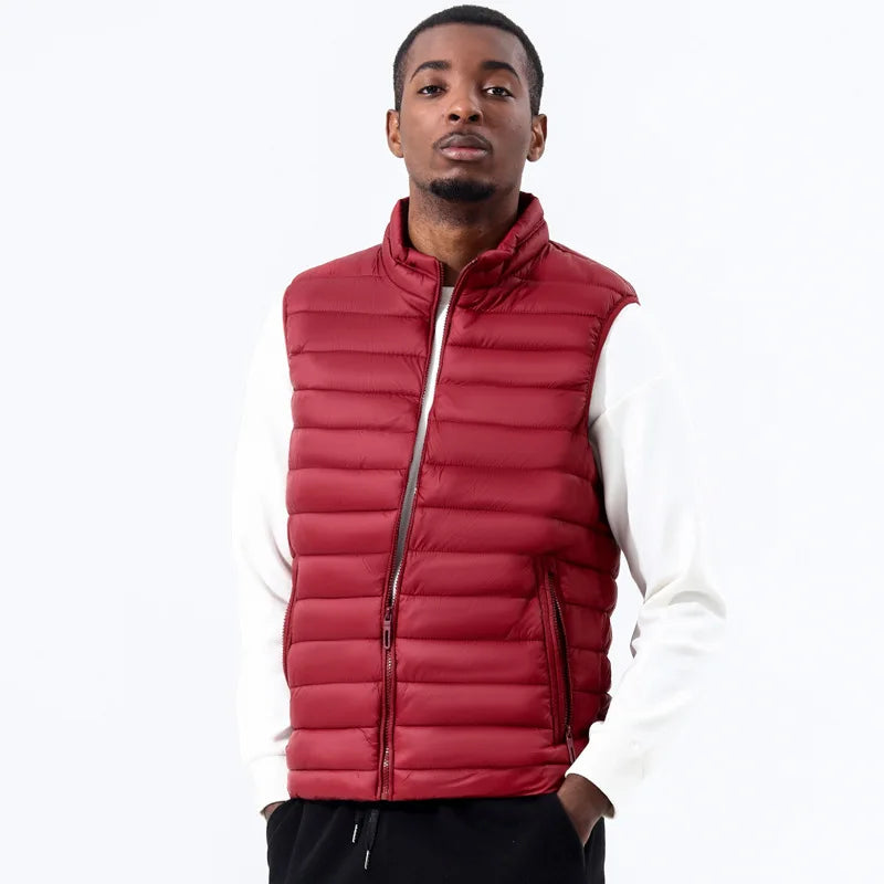 25-26 Autumn and Winter New Men's Vest Vest Collar Casual Sleeveless Warm Vest Coat.