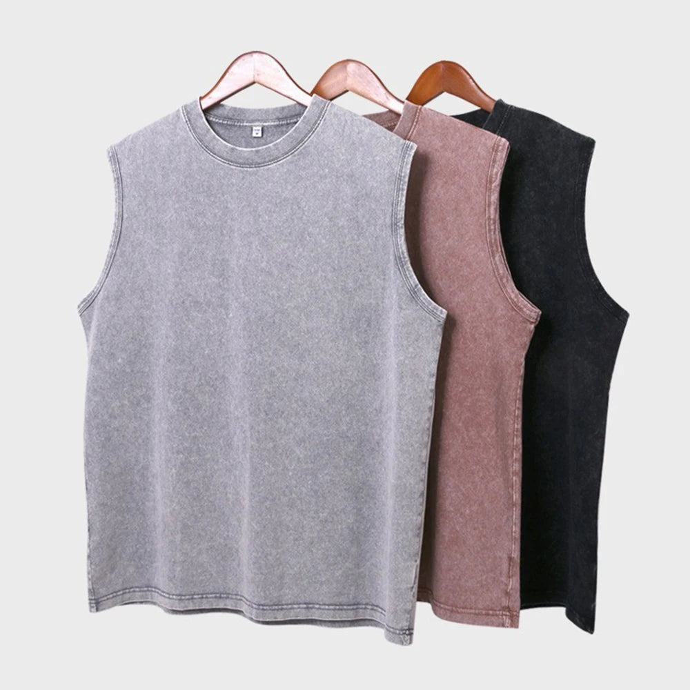 Private Label Washed Tank Top Custom Logo Wholesale USA Warehouse Vintage Tank