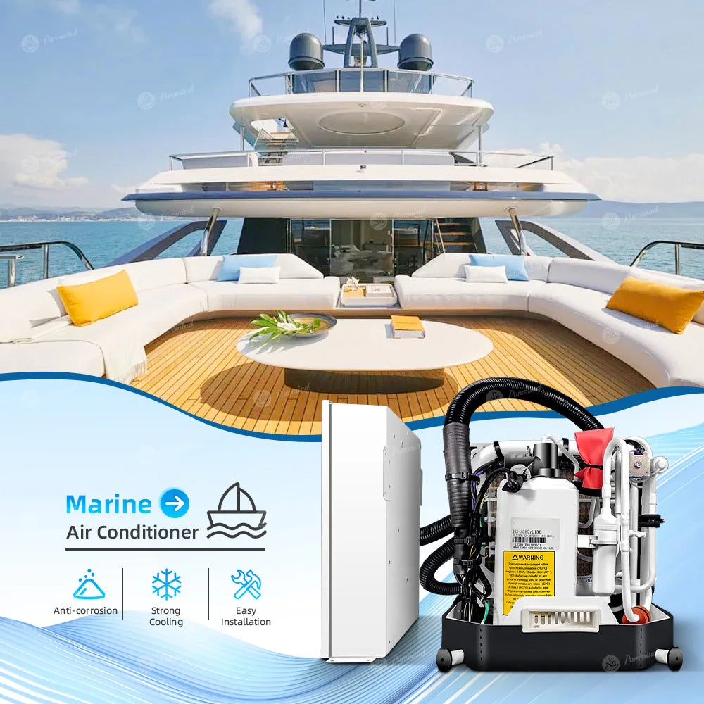 For 115V Marine Air Conditioner Self Contained Sea Water Cooled Reverse Cycle Heating Cooling 24000/36000 BTU DC R-410A