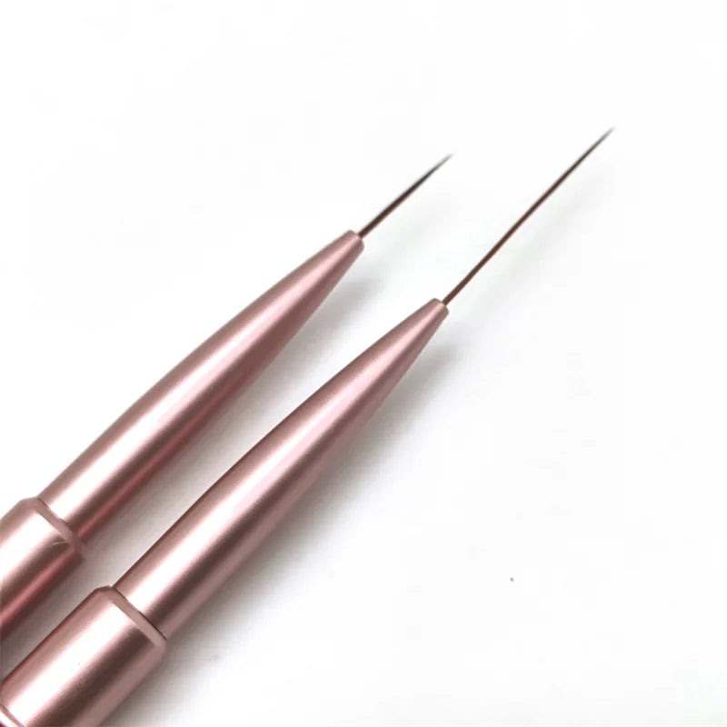 Dual-ended Super Long Nail Brush Professional Nail Tech Liner Work Brush Pen Black Metal Handle Liner Brush Nail Art Drawing