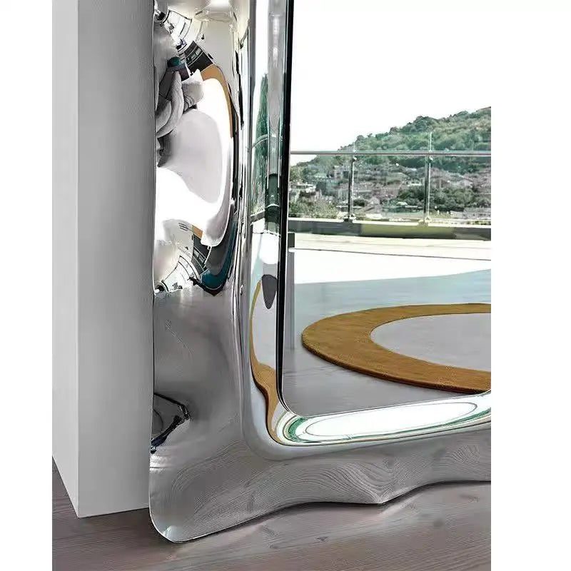 200X105X8CM Modern Light Luxury Metal Stainless Steel Mirror Wall Decoration Personality