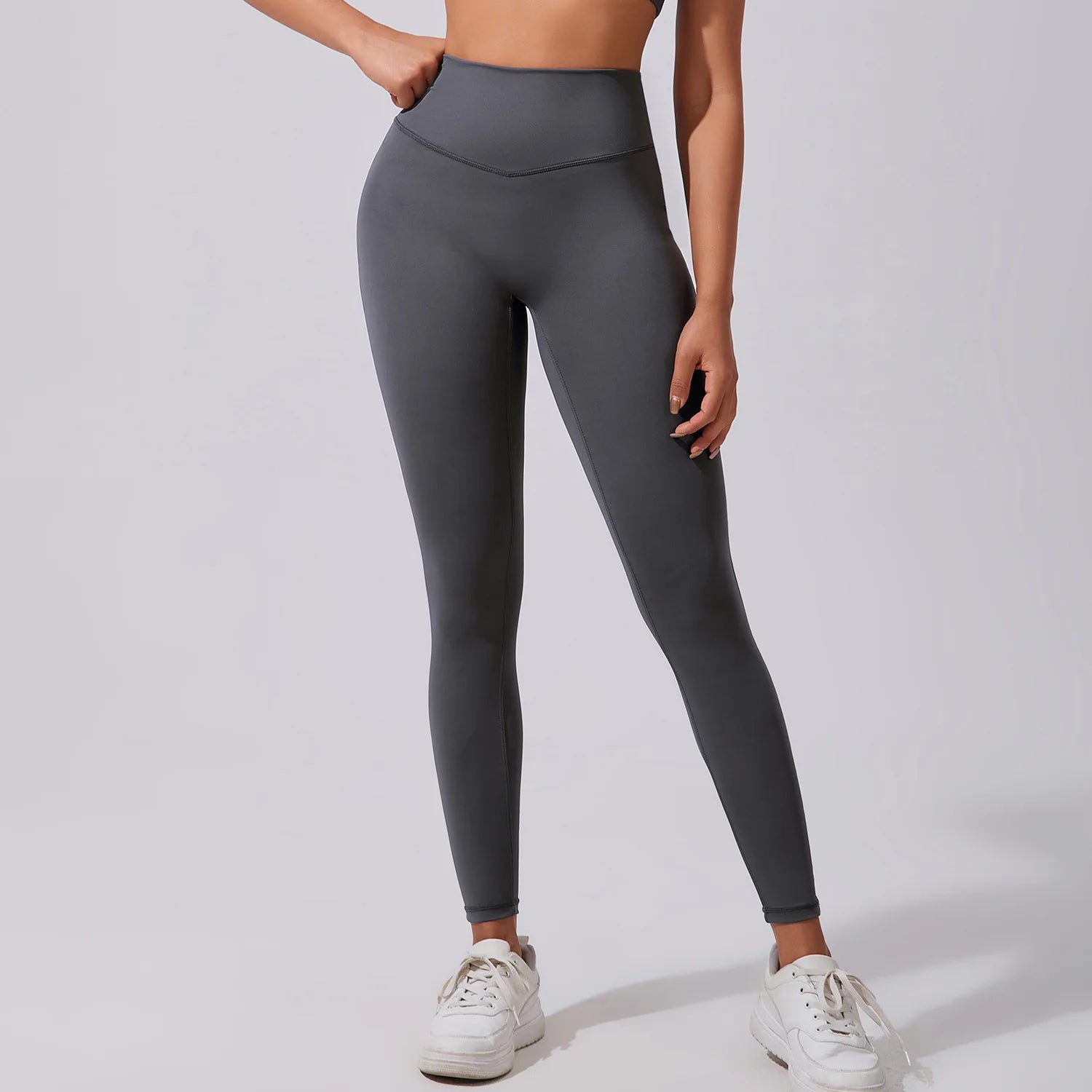 New European American High-waisted Peach-butt Yoga Pants Women Cloud-like Butt-lifting Sports Leggings Breathable Solid No