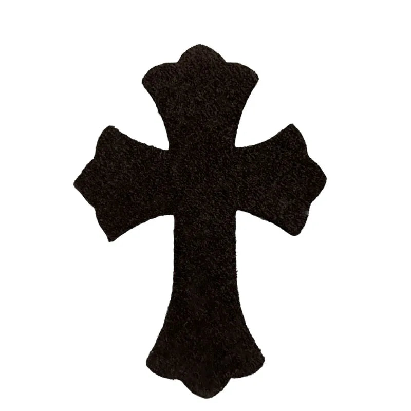 4.5*6.5cm Sheepskin Leather Patch With Cross Shaped Leather Label Genuine Leather DIY With Multiple Colors-106-182