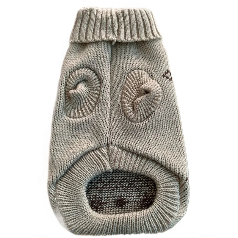 Christmas Reindeer Designer Pet Clothes Cute Cartoon Knitted Wool Jumper Sweater for Small/Large Dogs Cats Winter Cotton Fur PU