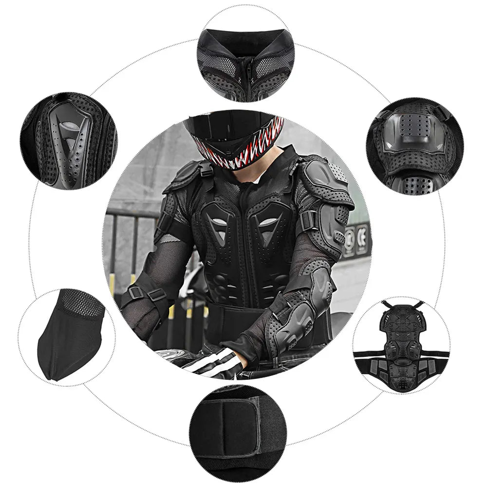 HEROBIKER Motorcycle Jacket Men Full Body Armor Motorcycle Motocross Racing Moto Armor Riding Motorbike Protection Size S-5XL
