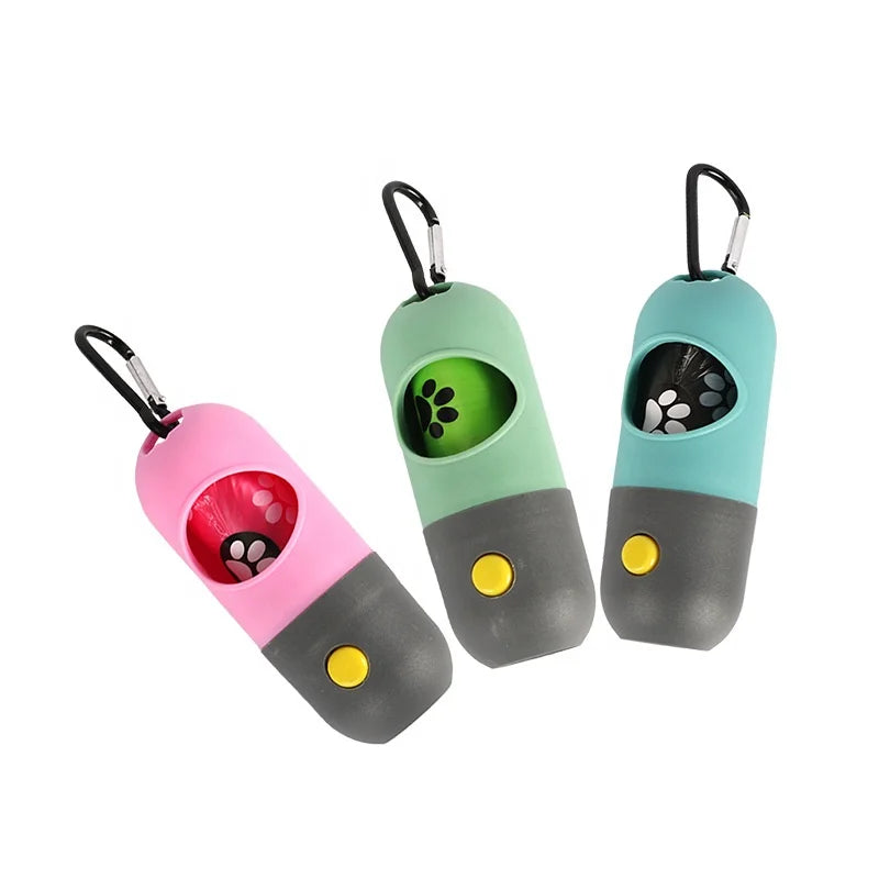 LED Light Dog Poop Bag Dispenser/ Holder for Dog  With Free 15 Pcs Dog Waste Bag