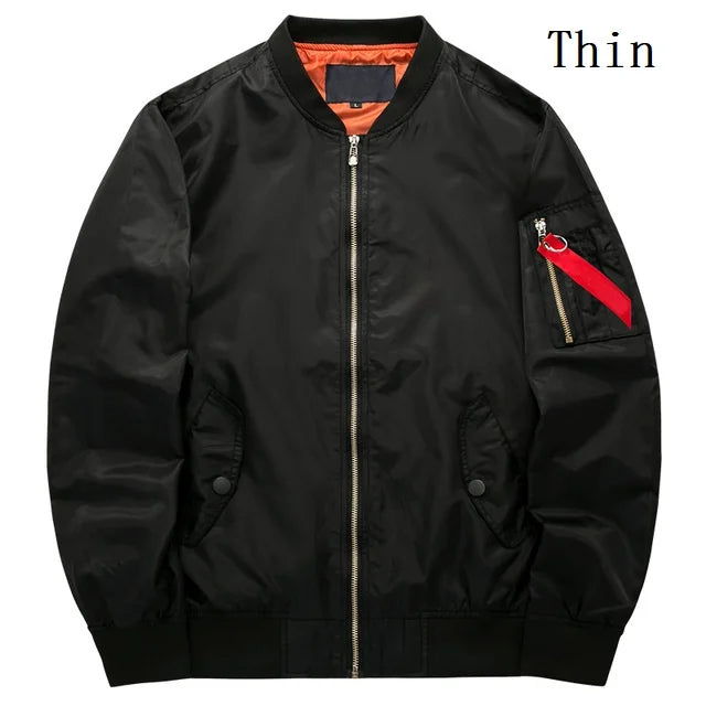 Spring Autumn Bomber Jacket Men's Fashion Thick Warm Military Motorcycle Jackets Men Flight Ma-1 Pilot Air Force Brand Coat